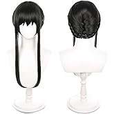 Soyusunny Yor Forger Cosplay Wig Costume Halloween Wigs for Women (Black)