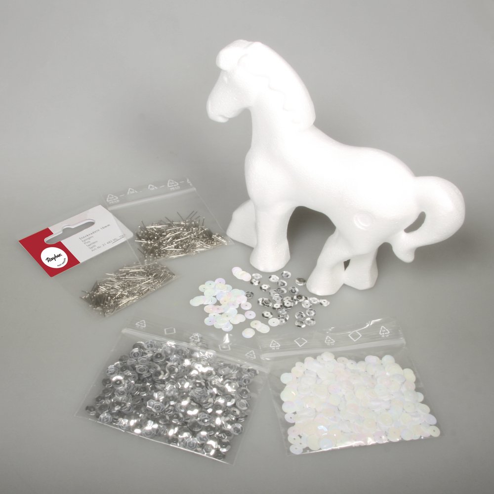 RAYHER 39247000 Sequin Craft Set Horse Jacqueline, 1 Horse, Blister Box