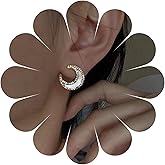 Erimberate Bohemian Crystal Moon Stud Earrings Gold Crescent Moon Earrings Enamel Cz Acrylic Moon Earrings Rhinestone Half Moon Stud Earrings Jewelry for Women