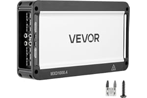 VEVOR Car Audio Amplifier, 4-Channel Bridgeable Car Amplifier, Multichannel Class D Stereo Amp, Max. 4 x 500W at 4 Ohms / 4 x
