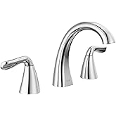 Delta Vesna Brushed Nickel Bathroom Faucet 3 Hole, 8 Inch Widespread Bathroom Sink Faucet for Vanity, Push-Pop Drain Assembly, SpotShield Brushed Nickel 35789LF-SP