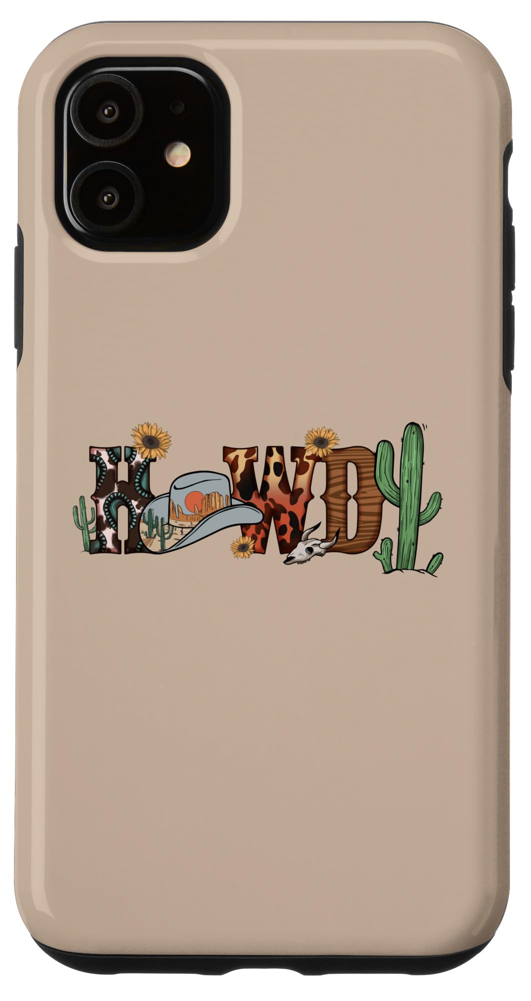 Howdy Cowboy Yeehaw Country Cactus Rodeo Punchy Western Case for iPhone 11