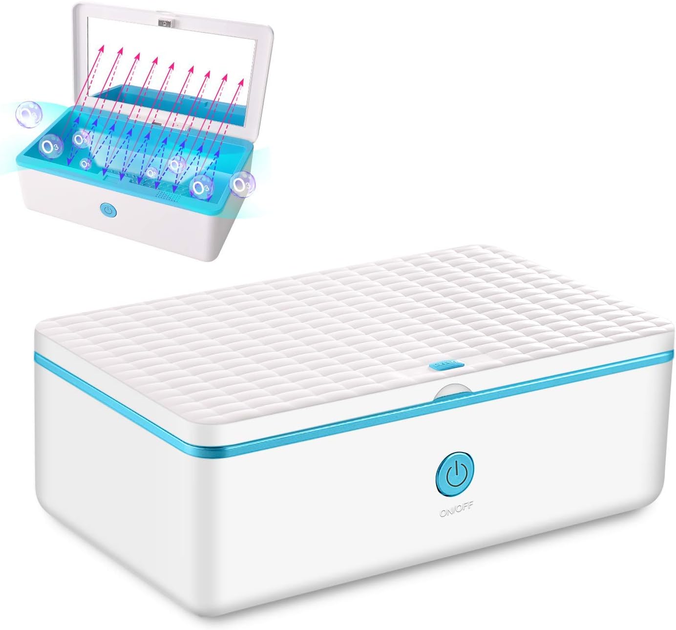 Smart Sanitizer Box, UV Sanitizer Cleaner Box with Ozone, Portable Phone Soap Sterilizer for iPhone Android Moblie Phone Toothbrush Small Toy Tools Keys Watches