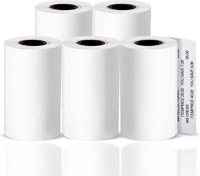 G4GADGET 5x 57x40mm Thermal Till Rolls Red Warning Stripe 5 Rolls