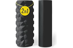 REVONS 2 in 1 Foam Roller for Back Pain Relief, Yoga, Pilates, Physical Therapy, Muscle Recovery and Deep Tissue Massage (Bla