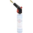 Flame King Propane Gas Blow Torch with Push Button Igniter & 2 Interchangeable Heads great for Soldering, Searing, Brazing, Welding