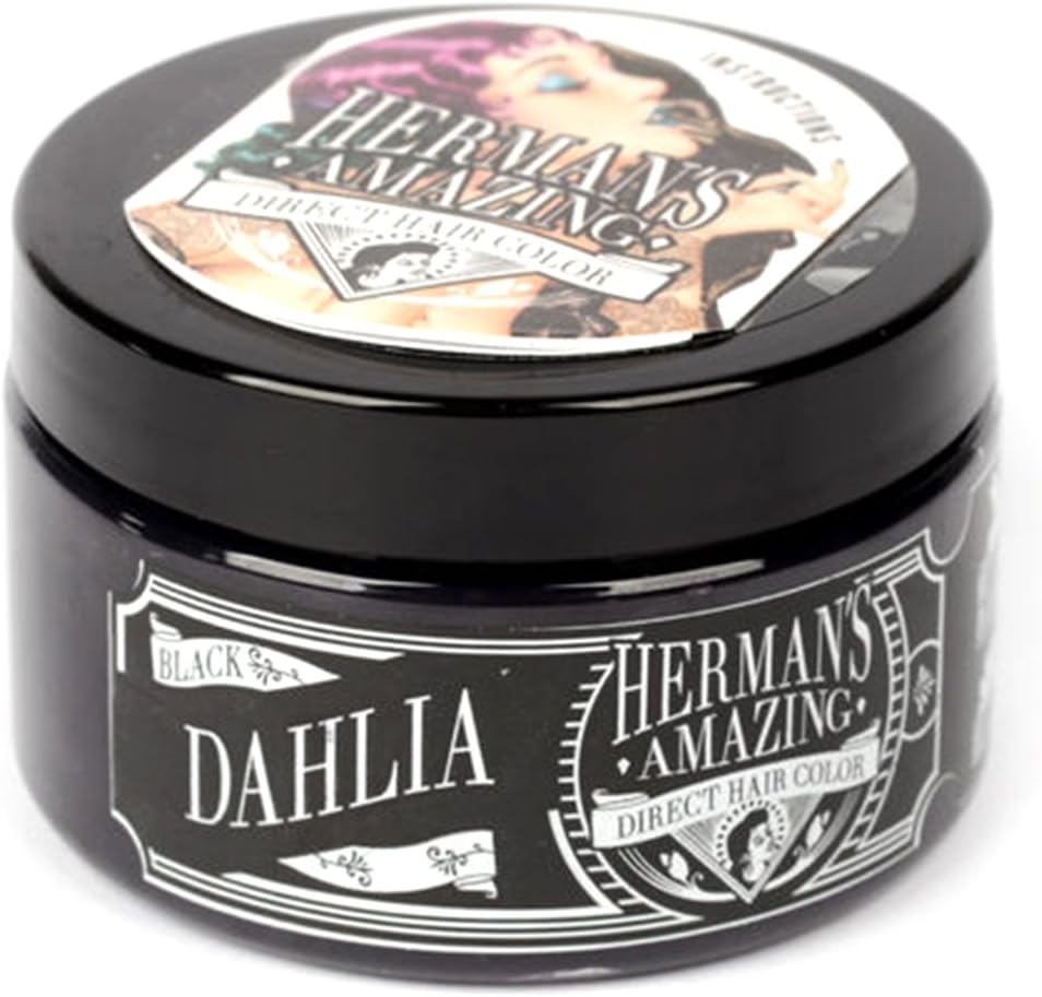 Herman's Amazing Vegan Semi-Permanent Direct Hair Color Dye (4oz) Black Dahlia