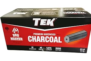 TEK CHARCOAL TEK Premium BBQ Grilling Binchotan Alternative Ogatan Sawdust Charcoal, 22lbs -100% Hardwood Charcoal Logs, BBQ Master/Restaurant Grade