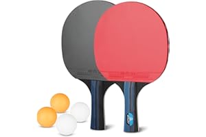 Ping Pong Paddle Set, Premium Rackets with Advanced Speed, Control and Spin Table Tennis, with Convenient Zipped Storage Bag 
