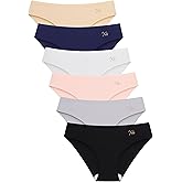 Xuqqs Women's Seamless Underwear Bikini, Ladies Panties, Size XS-XL, Multicolor, 6-Pack