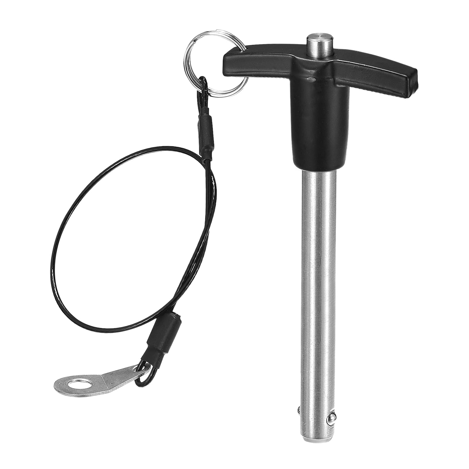 DTGN 9.5mmx80mm(DxL) T Handle Quick Release Pin - Good for Quickly Connecting and Hooking Up Components - 304 Stainless Steel Ball Locking Pin with Push Button - Black/Silver