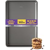 Wilton Silver Non-Stick Baking Sheet, Made Without PFAS, 15.25 x 10.25 in. | Non-Stick Steel Bakeware, Dishwasher Safe with 5-Year Limited Warranty, Perfect for Cookies, Roasting &amp; Sheet Pan Meals