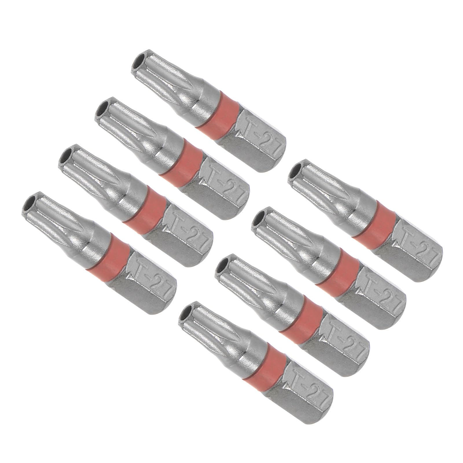 CoCud Torx Screwdriver Bits, 25mm Length 1/4" Hex Shank T27, S2 Steel Star Head Screwdriver Bit - (Applications: for Automobile Repair), 8-Pieces