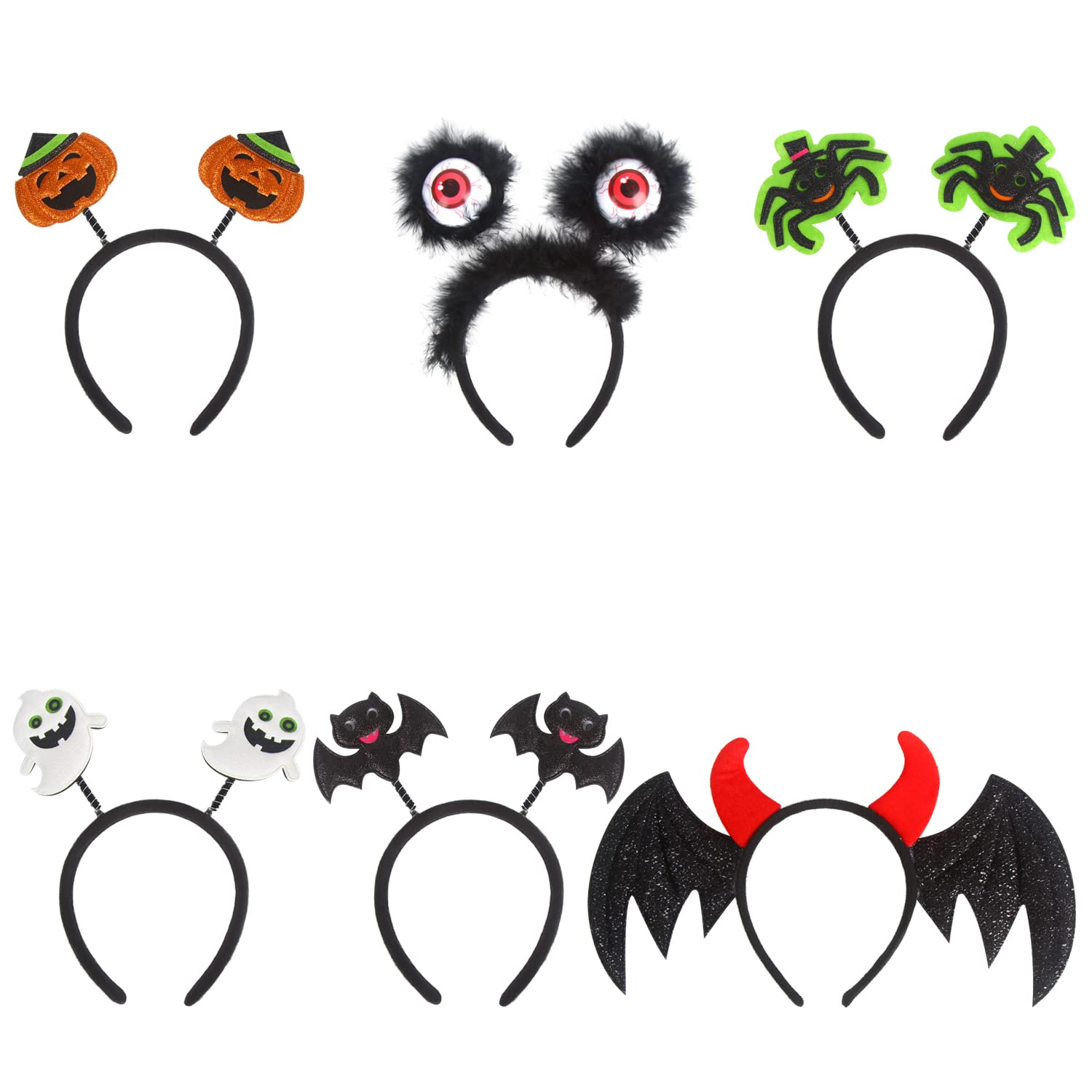 DERAYEE 6 PCS Halloween Headbands, Cosplay Headbands for Fancy Dress & Party Supplies