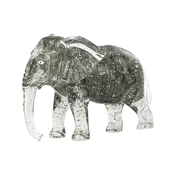 Amazon Com 3d Crystal Elephant Puzzle Blocks Children S Cartoon Animal Jigsaw Puzzle Toy Travel Game Leisure Mini Jigsaw Puzzle Diy Set Unique Gift Home Decor Cool Challenge Holiday Gift Gray Beauty