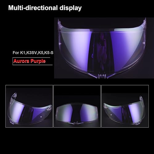 agv k1 purple visor Helmet Visor, Shield Replacement for K1 K1S K3SV K5 K5S Face Shield Uv-Protection(Revo Clear Purple-Day and Night) : Automotive Comfort interior MIRNVRFL AGV K1 Visor Improved