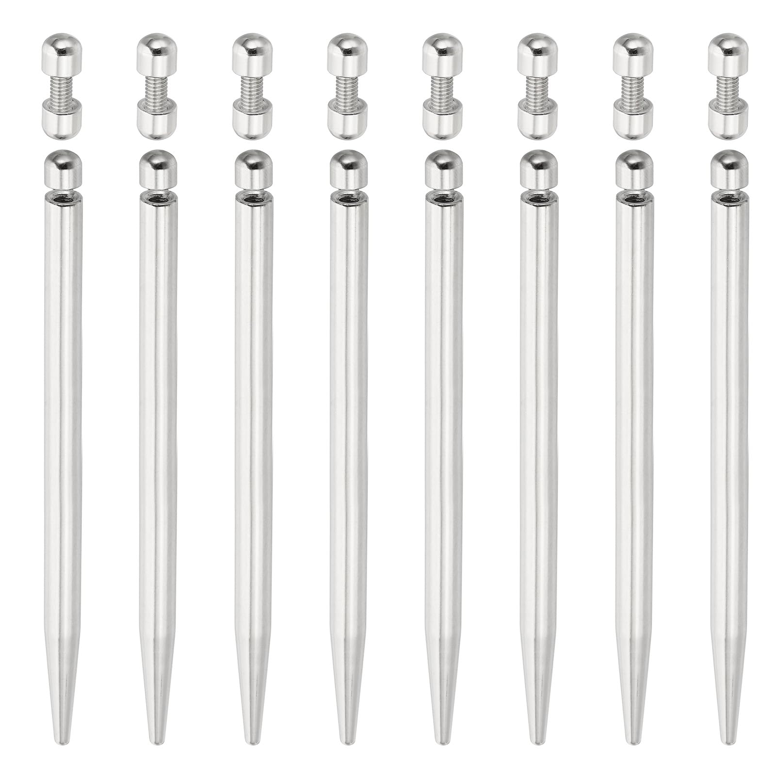 PATIKIL 2/7 x 5.2 inch Sign Standoff Screws, 4 Set Stainless Steel Wall Standoff Mounting Hardware Advertising Glass Nail for Hanging Acrylic Picture Frame Acrylic Panel, Silver