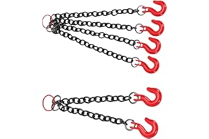 Keenso Tow Chains with Hooks, Metal Simulation Tow Chain, Upgrade Parts for RC Crawler Cars, Easy Install and Decorative Acce