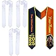 QOMOLANGMA 10PCS Sublimation Blank Graduation Stole Sash 60 in x 4.92 in Adult Bachelor Belt Double Layer Graduation Party Gift for Hear Press Transfer