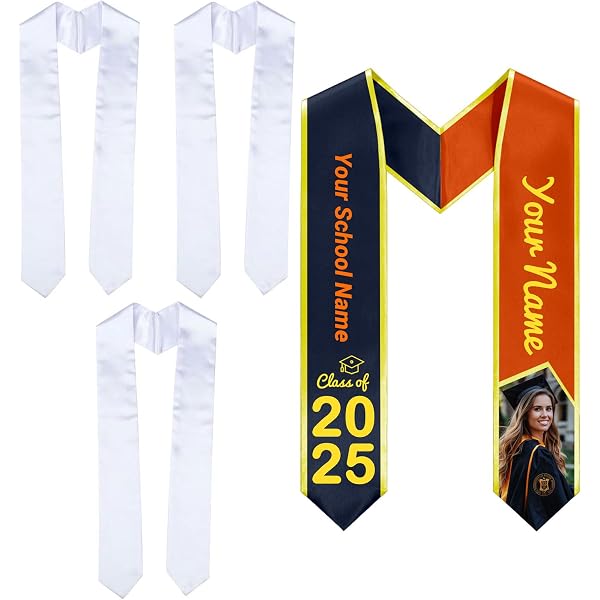 thumbnail image 2 of Aazon.co: Baotongle 5 Pieces Unisex Graduation Stole Bulk Subliation 2 of 14