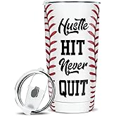 wowcugi Baseball Tumbler 20oz Stainless Steel Insulated With Lid Baseball Gifts for Men Women Baseball Baseball America Flag Coffee Travel Mug Cup Gifts for Baseball Players Fan Coach