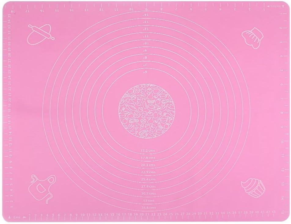 Seifenprofis Pritogo® Rollmatte Backmatte XXL 65 x 45 cm (Blau/Rosa) aus Silikon - Antihaft - BPA-Frei - rutschfest