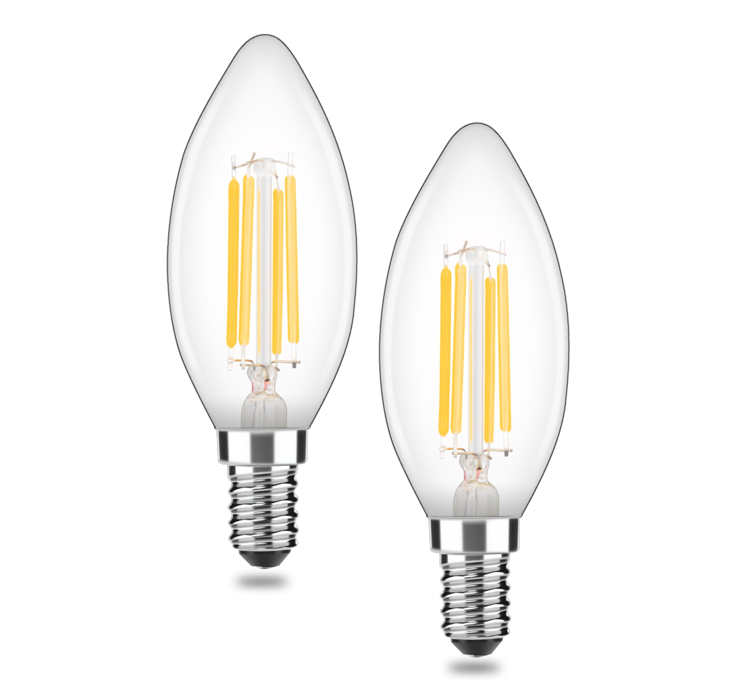 OUKAJO E14 LED Light Bulb,4W Warm White 2700K 400lm,Small Edision Screw Candle Bulb, Not Dimmable,2 Count (Pack of 1)