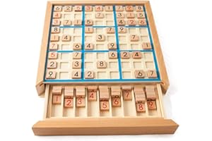 Wooden Sudoku Puzzle Board Wood Sudoku Game Set with Der Math Brain Teaser Desk Toys
