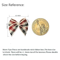 Micomon 50pcs 1.2-Inch Mini Bows for Crafts Gingham