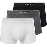 SALIGIA Men’s Trunks Underwear Sexy, Tag-Free & 50s Modal Boxer Briefs with No-Fly Pouch 3-Pack