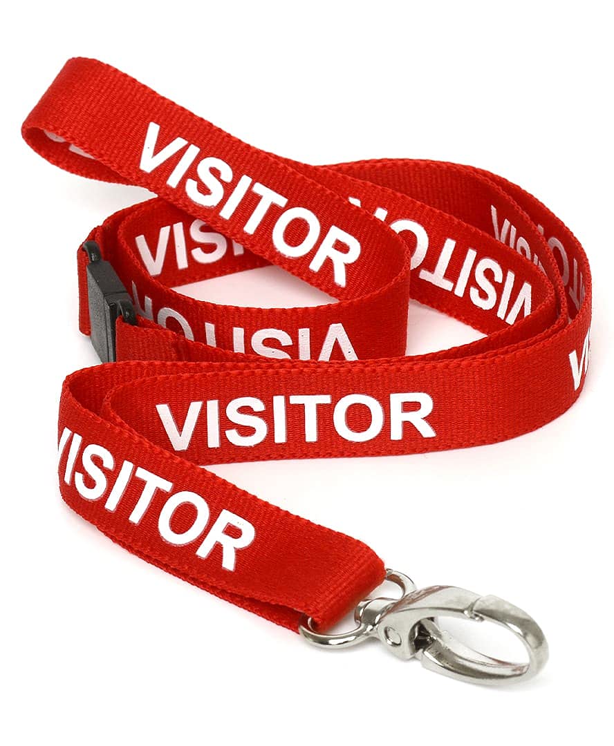 CKB LTD Visitor LANYARDS Breakaway Safety Lanyard Neck Strap Swivel Metal Clip for ID Card Holder - Pull Quick Release Design (Red, Pack of 10) — image 1
