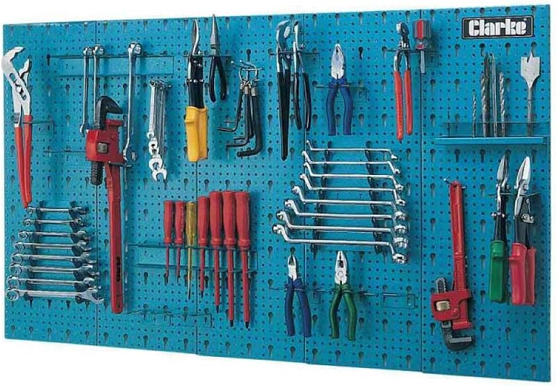 Clarke International Steel Tool Rack Wall Mounted 1130x14x630mm Workshop Garage