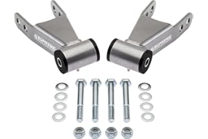 Supreme Suspensions - Rear Lowering Kit for 1999-2018 Chevrolet Silverado 1500 6-LUG High-Strength Steel Lowering Shackles [3" Wide Shackle] - 2" Rear Drop - Can Cooler Included with Purchase