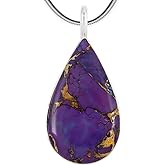 Turquoise Pendant Necklace Sterling Silver 925 (Sterling Silver Pendant with 20" Stainless Chain)
