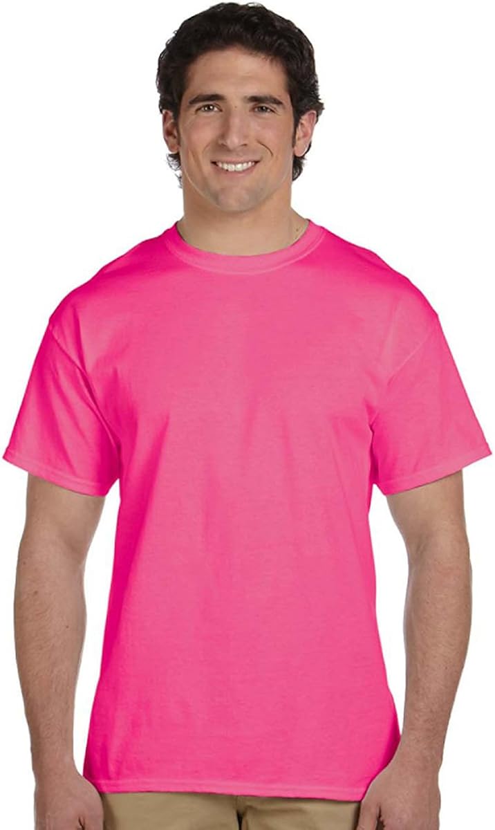 Fruit of the Loom 3930 100% Heavy Cotton Tee Retro Heather Pink 2 Pack at Amazon Menâs Clothing 