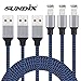iPhone Charger Sundix Lightning Cable 3Pack 10FT Extra Long Nylon Braided Charging Cord Compatible With iPhone X 8 Plus 8 7 Plus 7 6 6S 6 Plus 5S SE iPod iPad Mini Air Pro--Blue