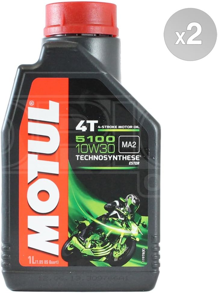 Motul 5100 4T 10W-30 Semi Synthetic Motorcycle Engine Oil - 2 x 1 Litres