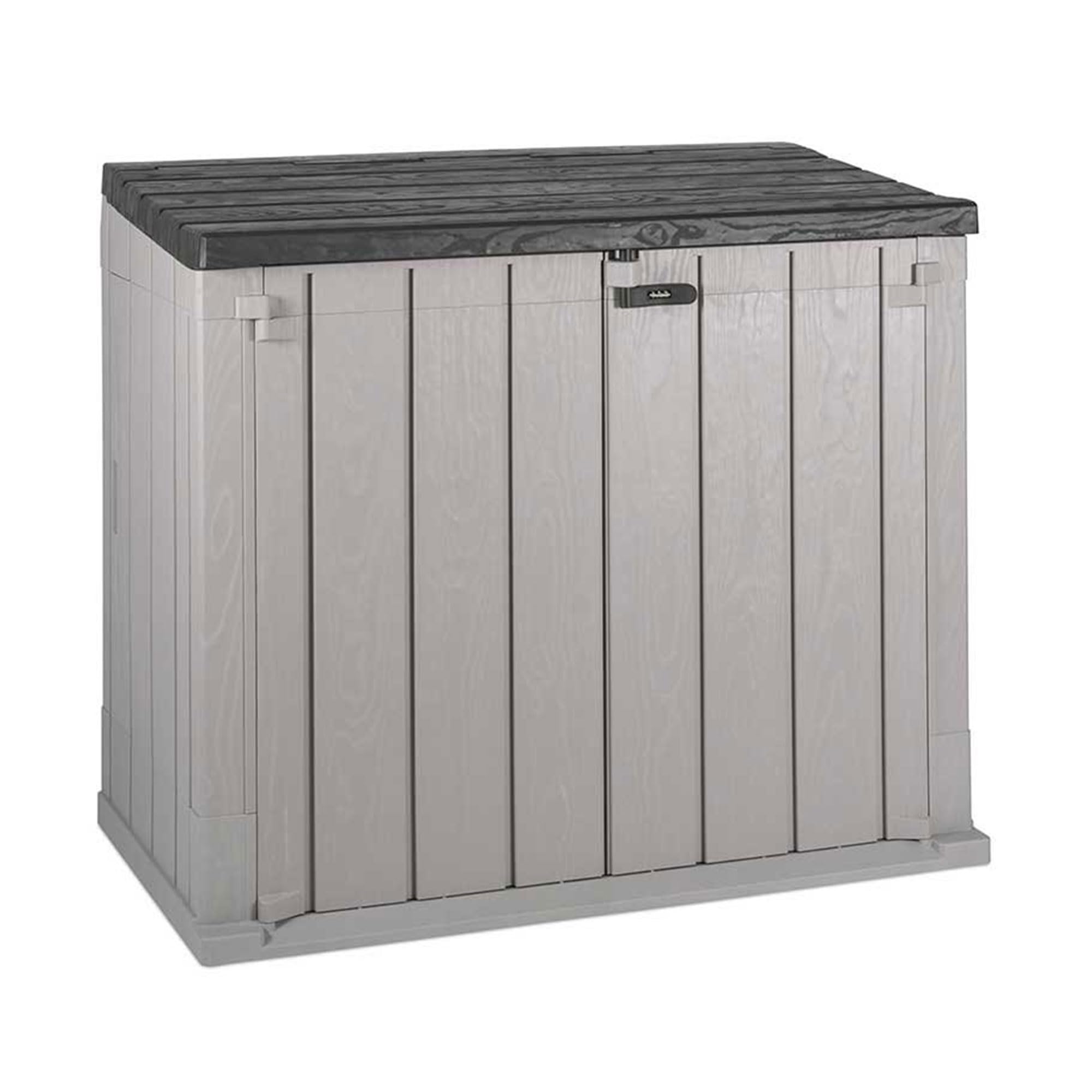 Olsen & Smith 775L MASSIVE Capacity Outdoor Garden Storage Box With Padlock Plastic Shed Wheelie Bin Box Cabinet – Ideal for 2x190L Bins, Garden Tools and Many Other Items (775 Litre, Black)