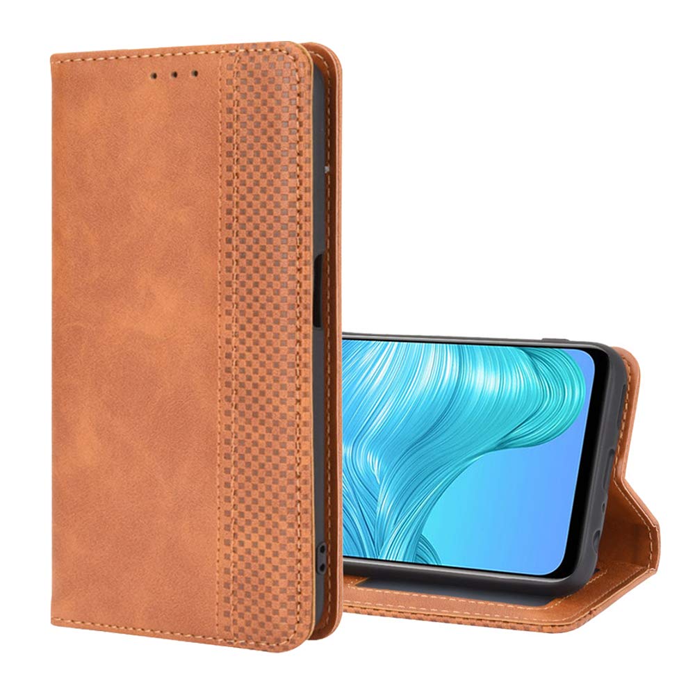 EasyShow Case for Ulefone Note 16 Pro Case, for Ulefone Note 16 Pro Retro Style Wallet Magnetic Cover, Case Wallet PU Leather Phone Compatible with Ulefone Note 16 Pro-Brown