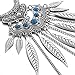 Ysiop Women Bohemian Statement Necklace Vintage Neck Strap Turquoise Leaf Tassel Pendant Silver Updated Version