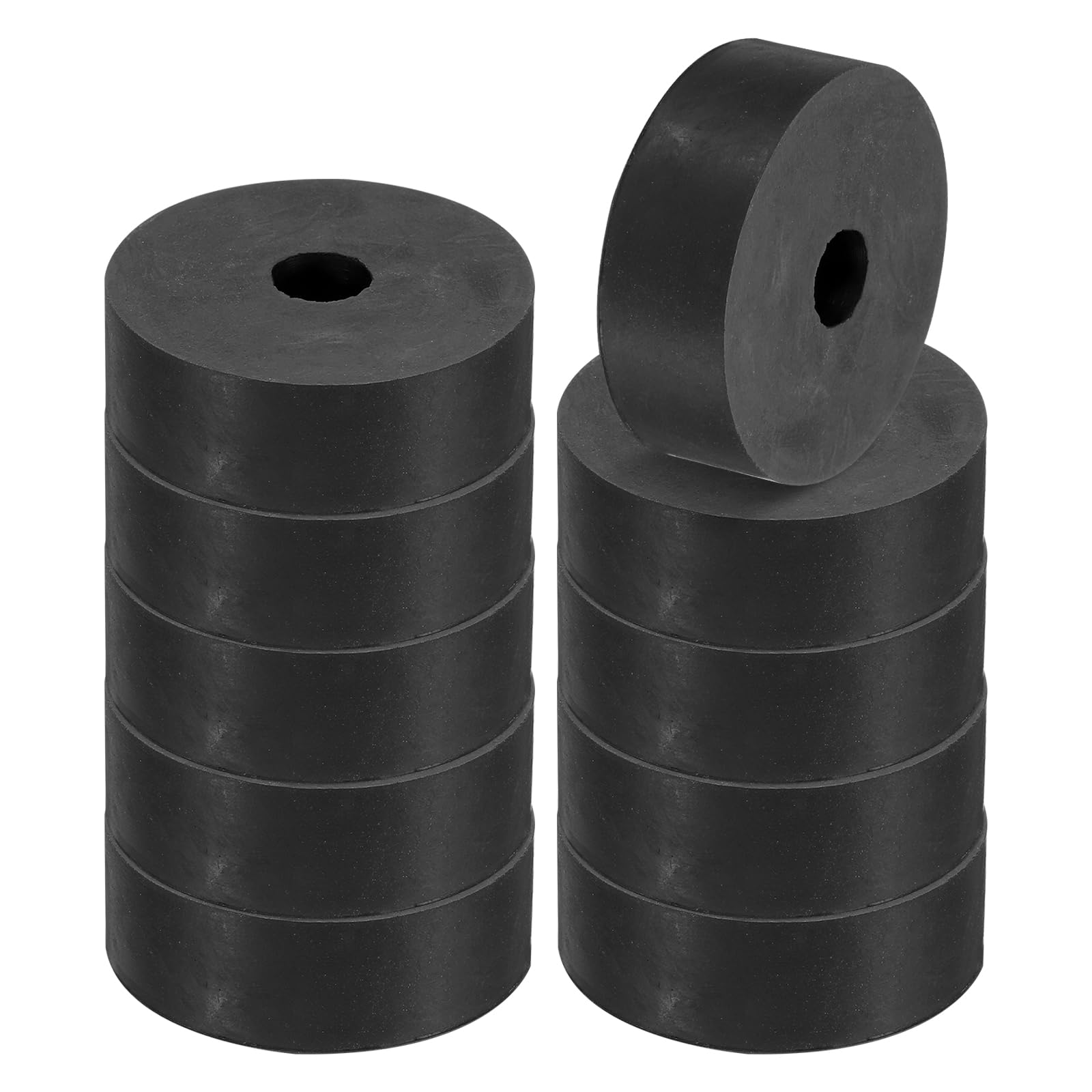 PATIKIL Multi Purpose Rubber Spacer, 10 Pcs 2.4"OD 0.59"ID 0.8"Thickness Neoprene Round Anti-Vibration Isolation Pads Isolator Rubber Bushings Spacer Washer for HVAC Bolts Car Accessories