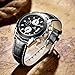 findtime Mens Watches Chronograph 3ATM Waterproof Quartz Wrist Watch Date Analog Business Fashion Sport Design Leather Black Brown