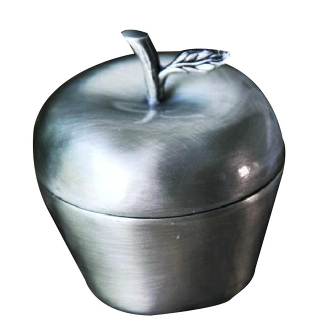 Infinite U Luxury Vintage Style Apple Women Pure Tin Trinket Jewellery Box Antique Sliver