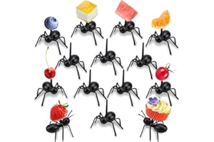 Food Picks, 24 Pcs Ant Toothpicks Fruit Dessert Fork for Cake Dessert, Party, Banquet, Baby Shower (Black)
