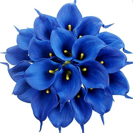 Justoyou Bouquet De Fleurs Artificielles En Latex 20 Lys Calla Toucher Réaliste Fleurs Pour Bouquets De Mariage Maison Hôtel Jardin Tissu