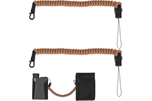 Gosknor 2pcs Rangefinder Tether, Retractable Lanyard Range Finder Cord Stretch from 3 In to 16 In Coiled Strap for Hunting