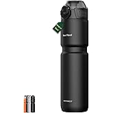 MYFOREST 24oz/700ml Insulated Bike Water Bottle, Surgical Steel: No Plastic Taste, Stronger Grip for MTB & Gravel, Chug/Sip 2-in-1, Dirt Cap/Anti-Scratch (Matte Black)