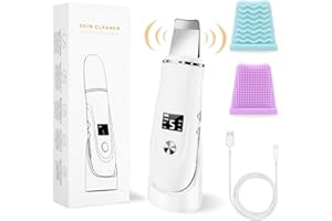 LIEDRG Skin Scrubber Face Spatula, Face Spatula Blackhead Remover for Deep Cleansing Skin Spatula, 4 in 1 Pore Extractor with USB Charger (Large)