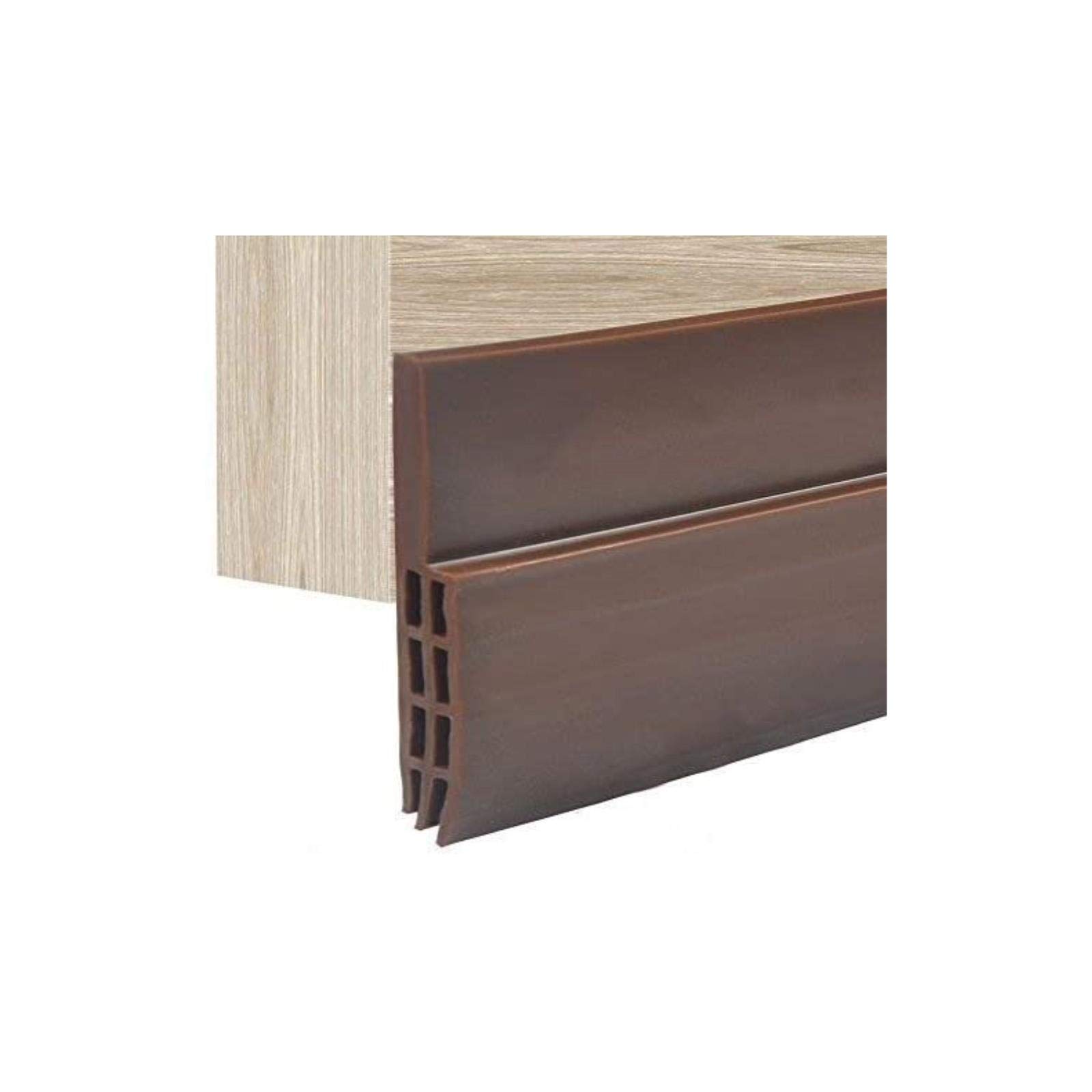 100cm Silicone Rubber Door Strip Self Adhesive Backing Door Seal for Window or Door Gap (Brown)