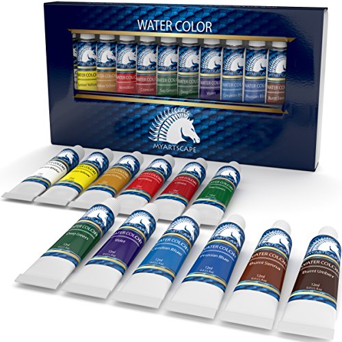 Watercolor Paint Set - Artist Quality Paints - 12 x 12ml Vibrant Colors - Rich Pigments - Professional Supplies by MyArtscapeTM (Sap Best Practices Hana)